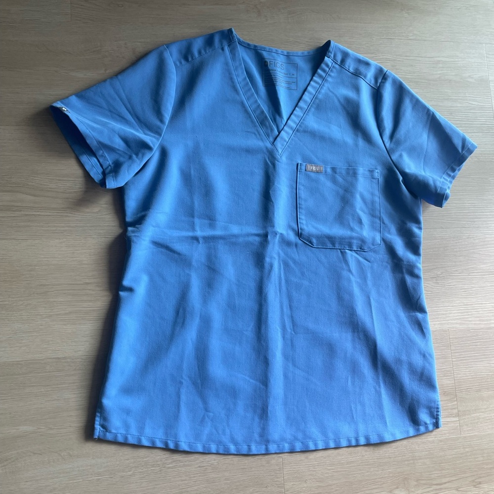 Figs catarina one scrub top ceil blue womens ceil blue medium